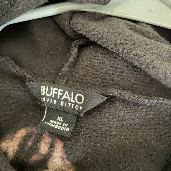 Custom bleach art hoodie. Buffalo sweatshirt by David Bitton. XL - Picture 3 of 7